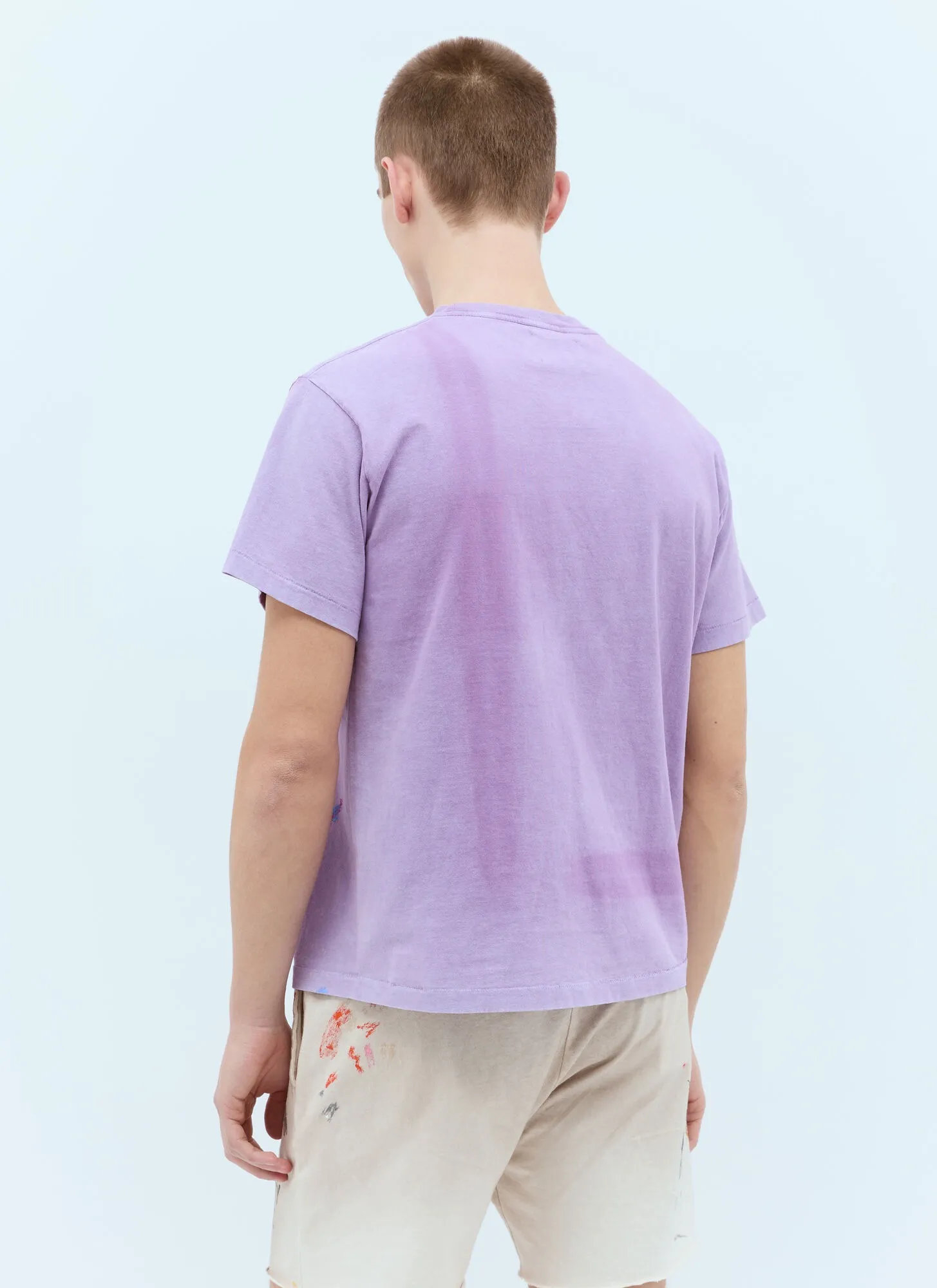 New models in stock! GALLERY DEPT VINTAGE LOGO PAINTED TEE PURPLE Purple ink splashed distressed short sleeves Retro English pocket TEE Purple S-XL Ready-to-wear dyeing Fried salt distressing Hand-sewn plaster bone Very heavy industry Manufacturing dark and light fading technology Hand-splashed ink graffiti Genuine acrylic material